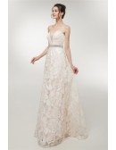 Special Lace White Formal Dress Strapless With Beading Waist