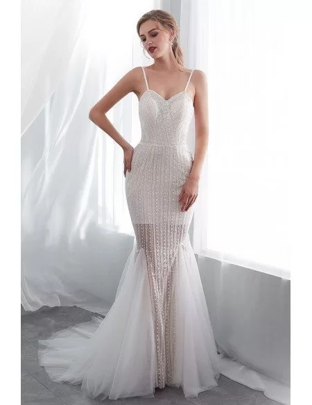Weird Ivory Fitted Modern Wedding Dress With Detachable Sleeves