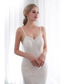 Weird Ivory Fitted Modern Wedding Dress With Detachable Sleeves