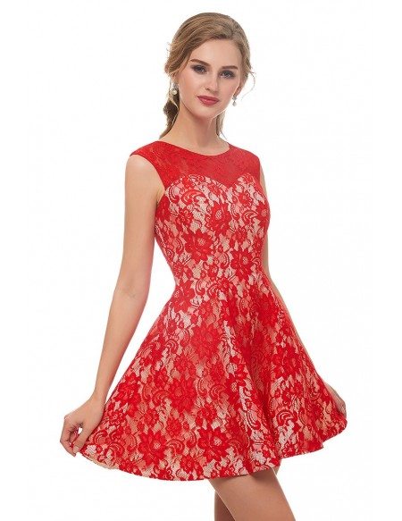 Simple Sleeveless Red Short Party Dress In Cocktail Length