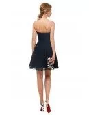 Strapless Simple Navy Blue Bridesmaid Dress In Short Length