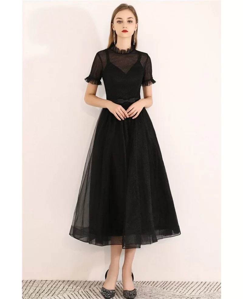 short black tulle dress