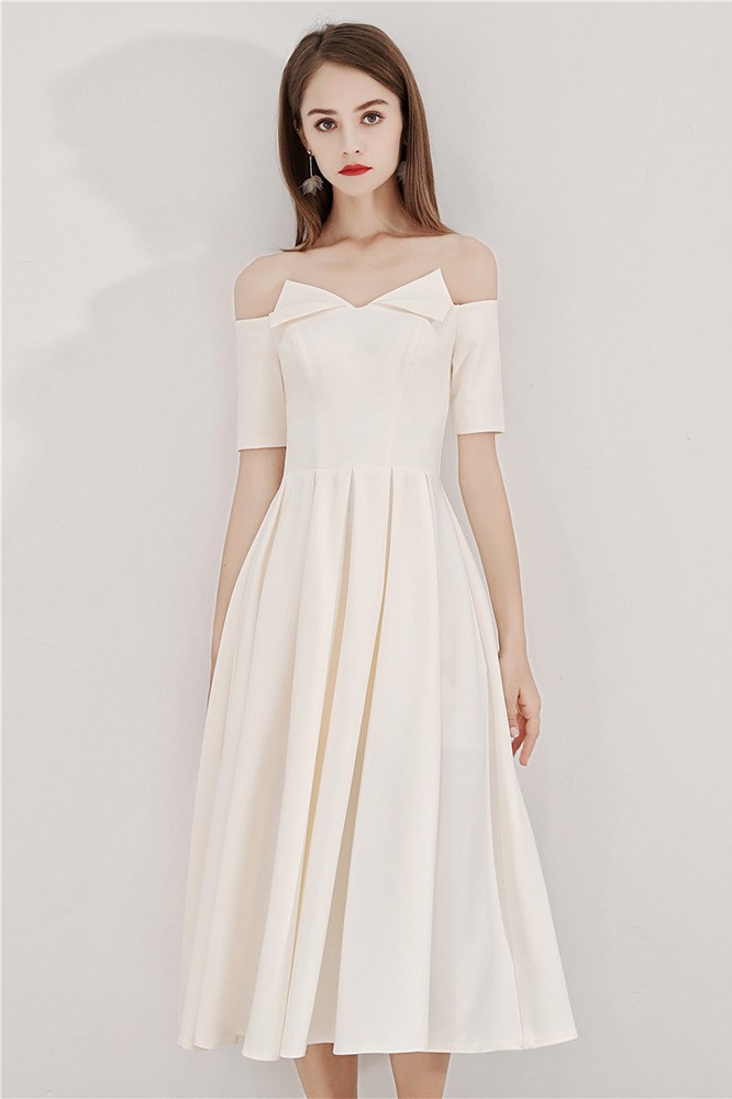 open lace back dress A line Formal Dress Thick Strap Mini Dress Knee Length Party Dresses   vivymakudress