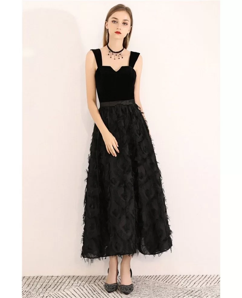 Special Ankle Length Black Party Dress ...