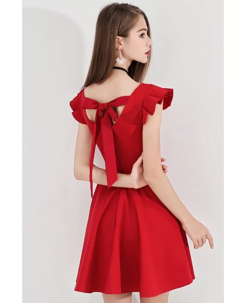 short red flare dress