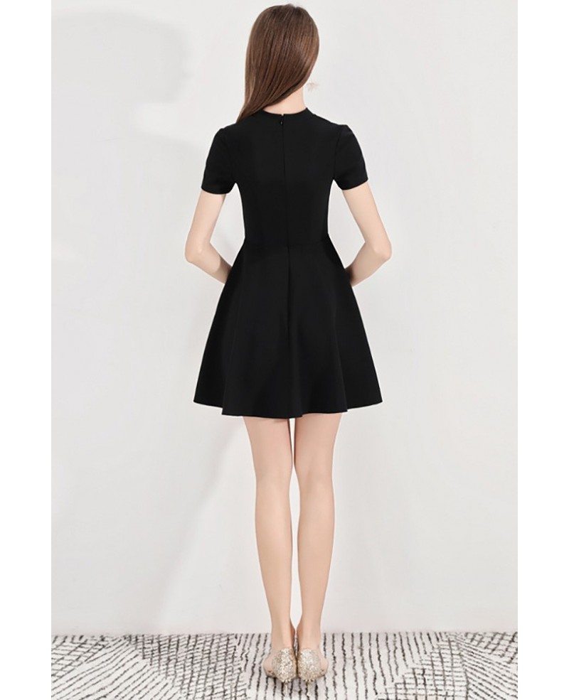 Simple Little Black Short Party Dress With Bow Neckline #BLS97013 ...