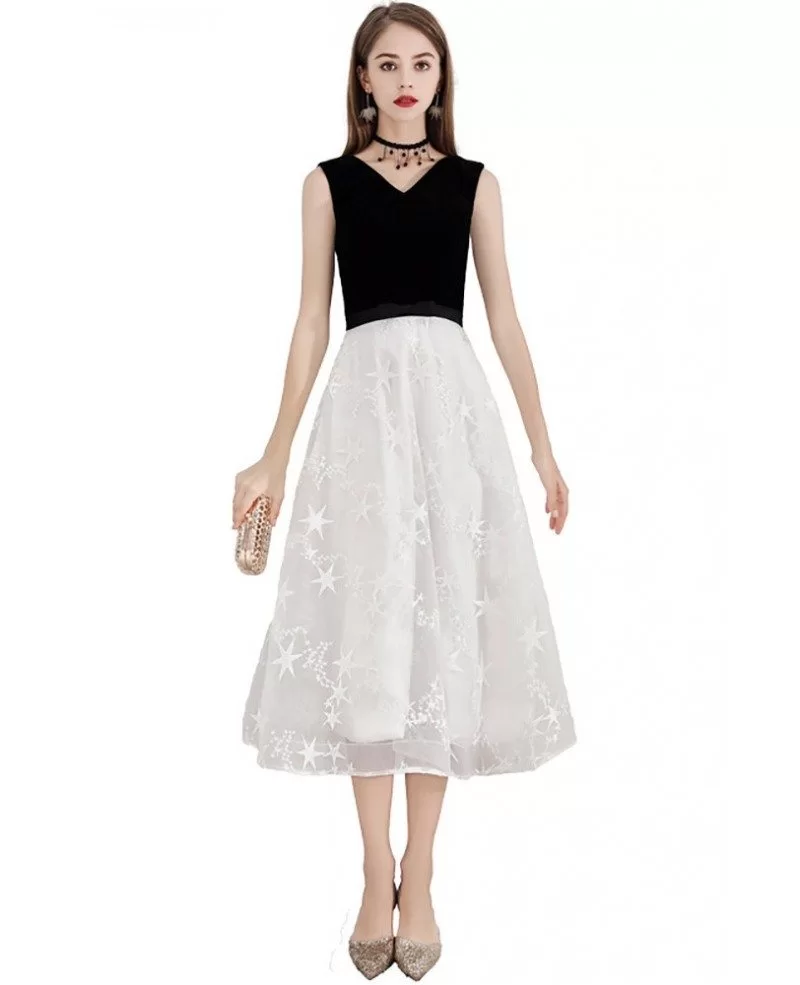 Black And White Lace Semi Formal Dress 