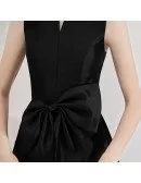 Vintage Black High Collar Party Dress Tea Length Sleeveless