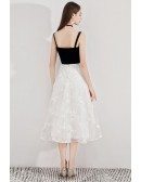 Black And White Star Lace Aline Party Dress With Straps