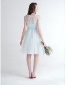 Lovely A-Line Scoop Neck Knee-Length Tulle Bridesmaid Dress With Ruffles