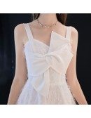 Pretty White Lace Party Dress With Big Bow Front
