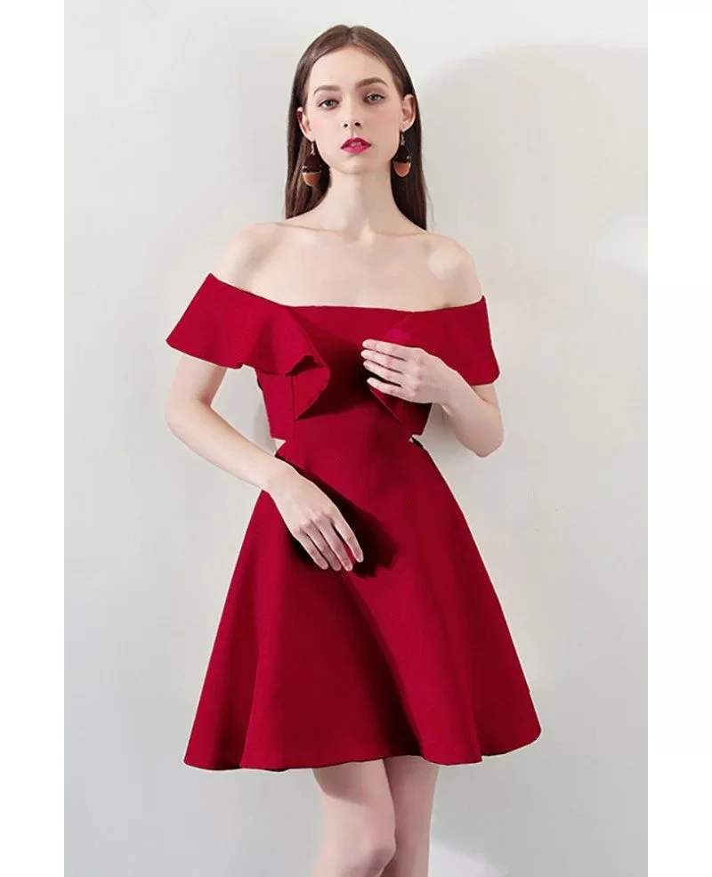 Fashion Red Square Neck Aline Party Dress #HTX97014 - GemGrace.com