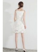 Pretty Little White Hoco Dress With Bow Straps