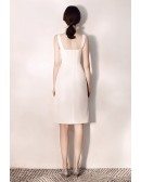 Unique Little White Fitted Hoco Dress With Slit Straps