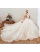 Princess Ivory Tulle Backless Ballroom Bridal Gown For 2020