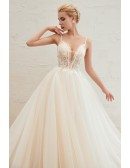 Princess Ivory Tulle Backless Ballroom Bridal Gown For 2020