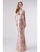 Sparkly Gold Sequin Fitted Prom Dress With Spaghetti Straps