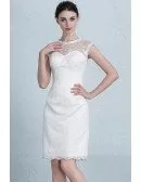 Elegant Tight Short Wedding Dresses Reception Modest Lace Style #TS009