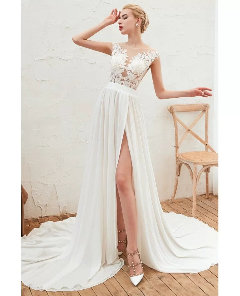 Flowy Chiffon Wedding Dress Discount, 57% OFF | www.emanagreen.com