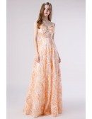 2020 Unique Lace Long A Line Formal Prom Dress