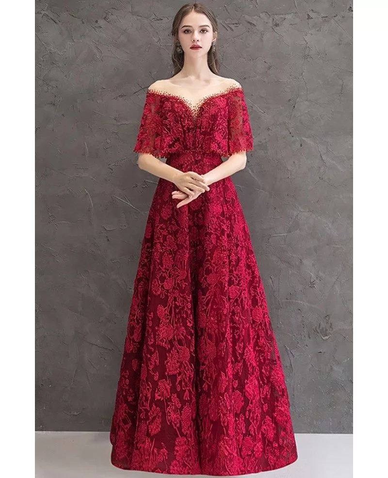 maroon formal gown