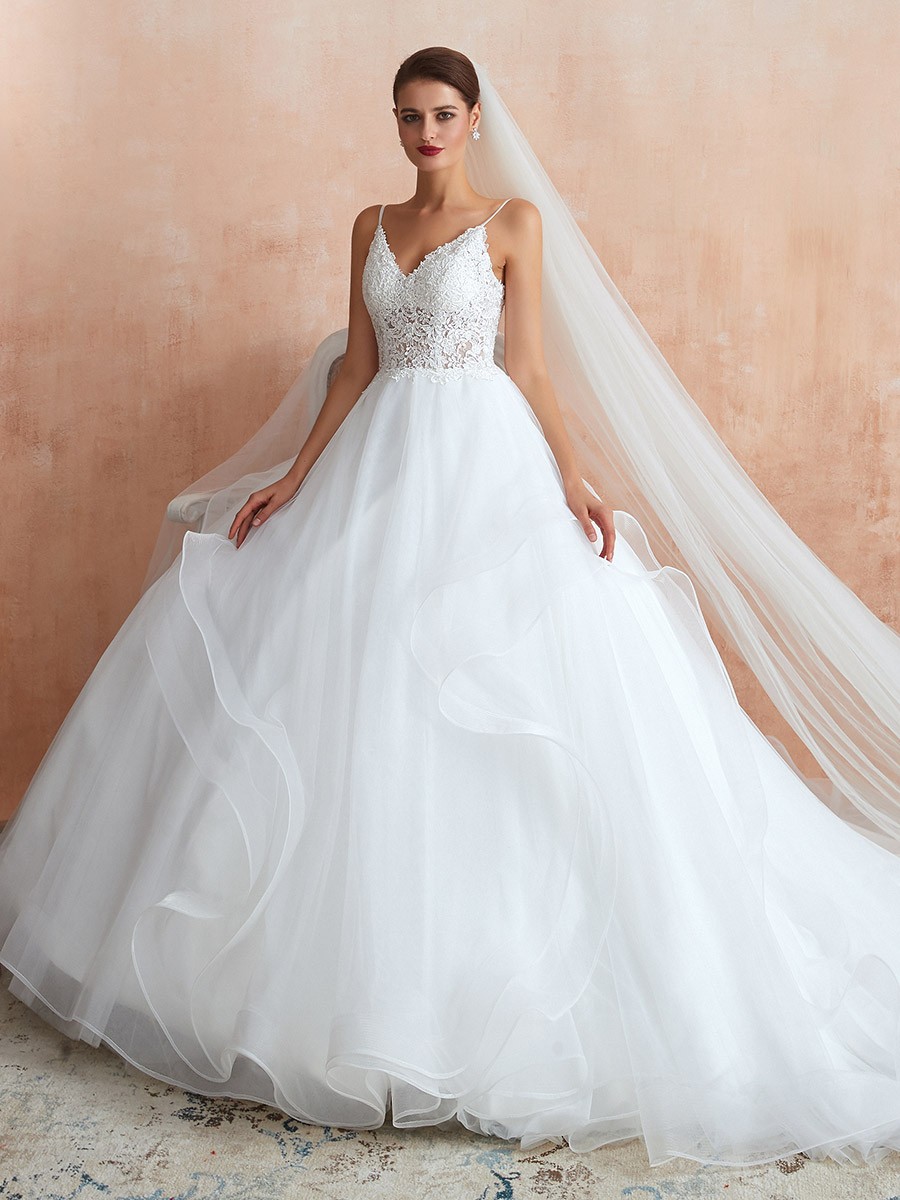 Princess wedding dress with straps sale