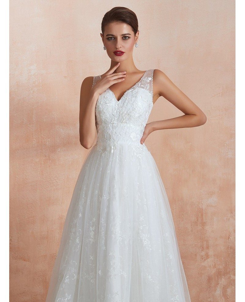 Inexpensive Simple All Lace Beach Bridal Dress For 2020 Destination ...