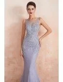 2020 Sexy Mermaid Light Purple Petite Prom Dress With Heavy Hand-beading