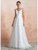 Romantic Lace A Line Sweetheart Summer Wedding Dress With Pearls
