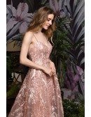 Gorgeous Pink Lace With Tulle Prom Dress Luxe With Spaghetti Straps