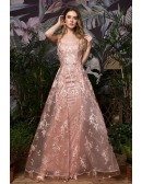 Gorgeous Pink Lace With Tulle Prom Dress Luxe With Spaghetti Straps