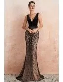 Low Back Tight Mermaid Black Long Formal Dress With Beading