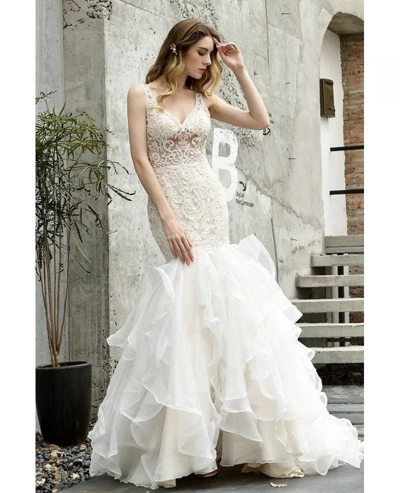Best Lace Wedding Dress With Ruffles  Learn more here 