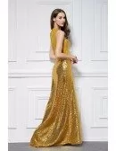 Sparkled Sequined Lace Long Prom Dress