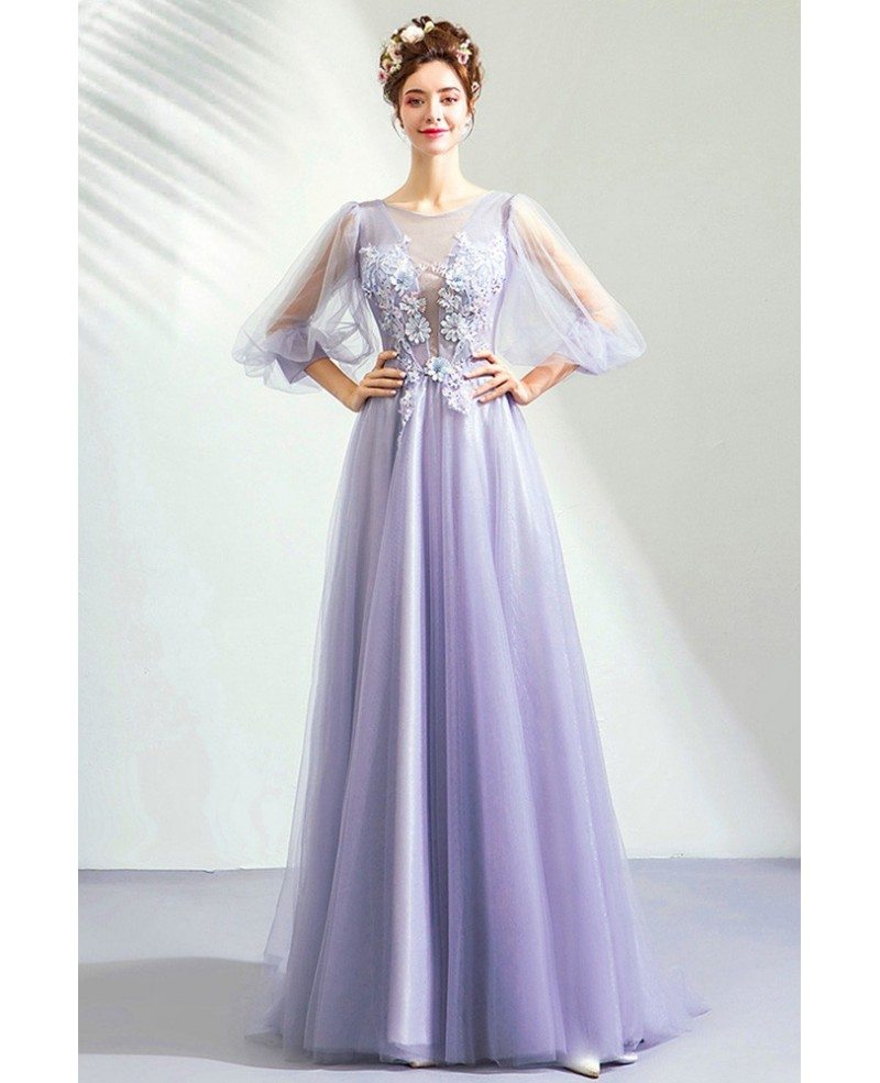 purple dress prom