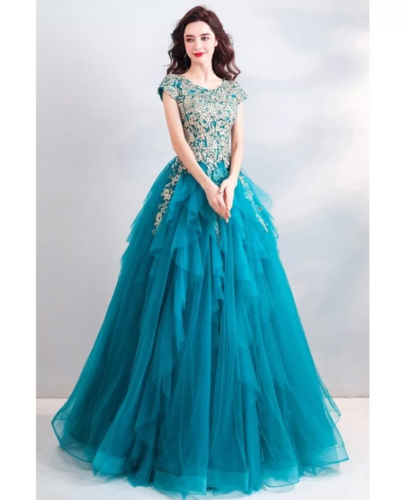Classic blue affordable prom dress.