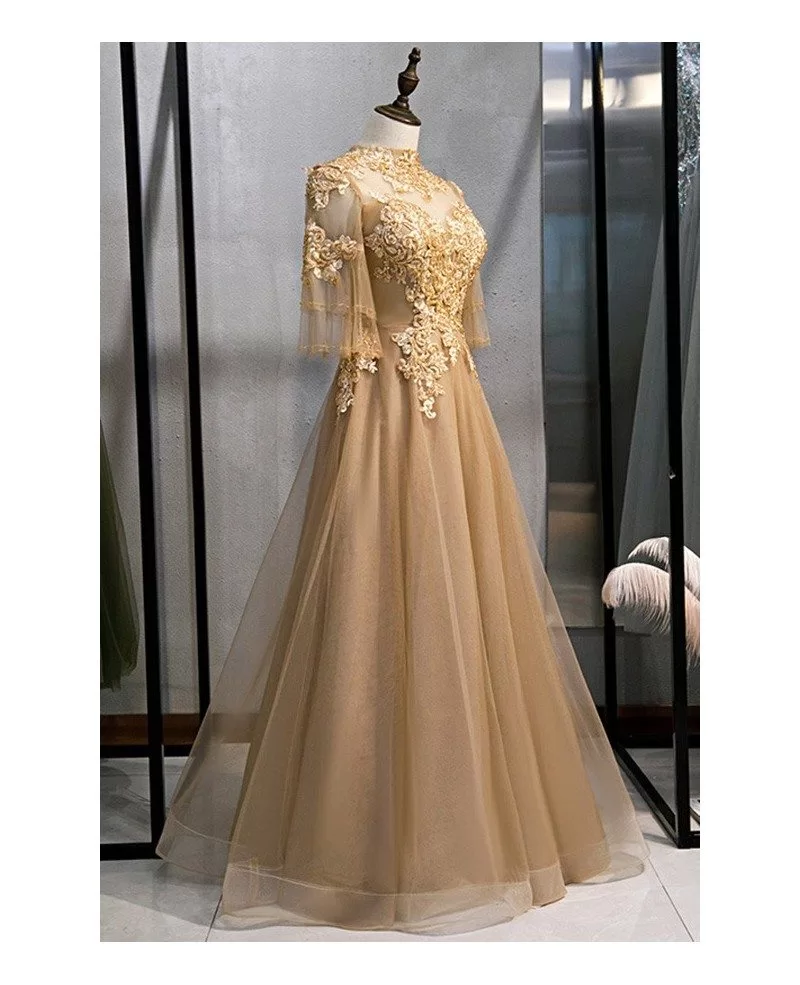 gold formal dress
