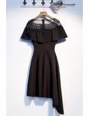 Little Black Asymmetrical Short Casual Party Dress