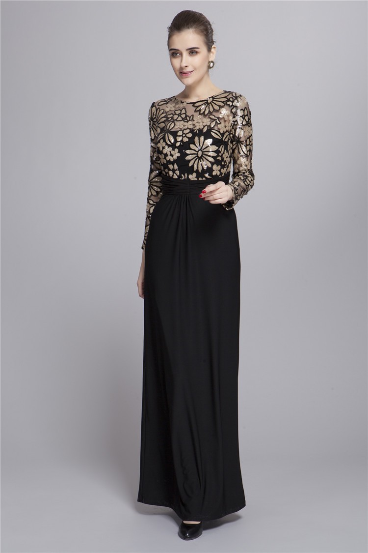 black empire waist gown