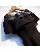 Little Black Asymmetrical Short Casual Party Dress