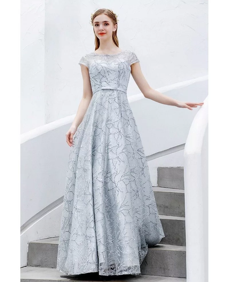 silver modest dress