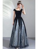 Special Navy Blue Two Colors Pageant Gown Modest Cap Sleeves