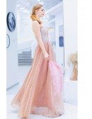 Bling Sparkly Star Cute Pink Prom Dress Strapless For Parties