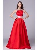 Chic Ball-Gown Halter Polyster Floor-Length Eveing Dress
