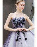 Blue Short Tulle Ballgown Prom Hoco Dress Sweetheart With Embroidery
