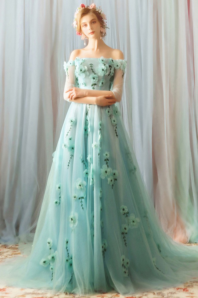 green floral prom dress Big sale - OFF 79%