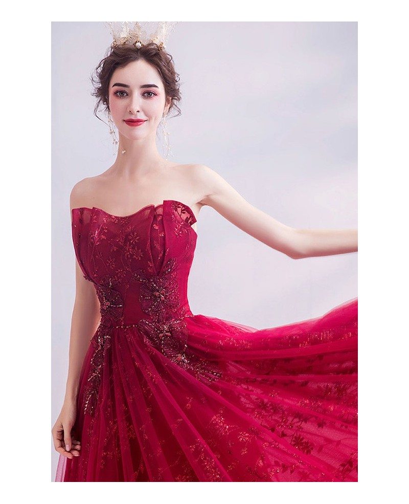 Red Beaded Lace Sweetheart Prom Dress With Laceup Wholesale #T76036 ...