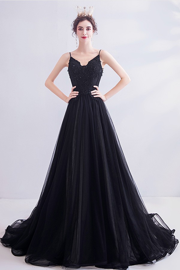 Formal Black Long Train Evening Prom Dress With Open Back Wholesale # ...