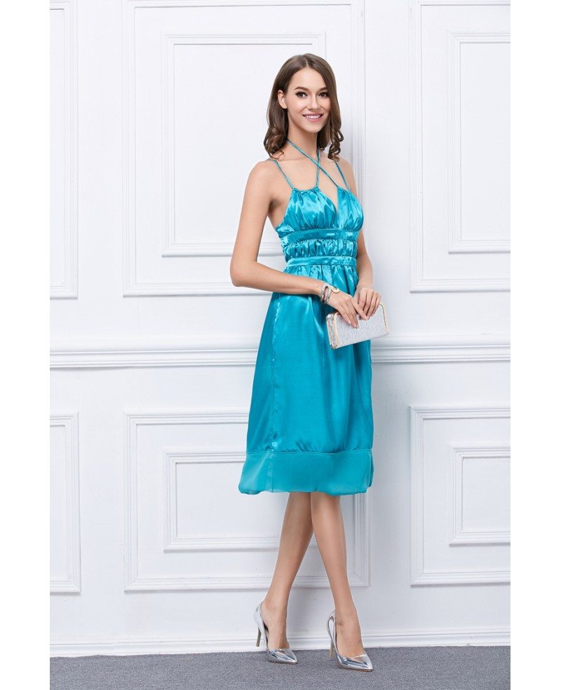 Bling Bling Satin Knee-Length Party Dress With Ruffle #KC18 $39.5 ...