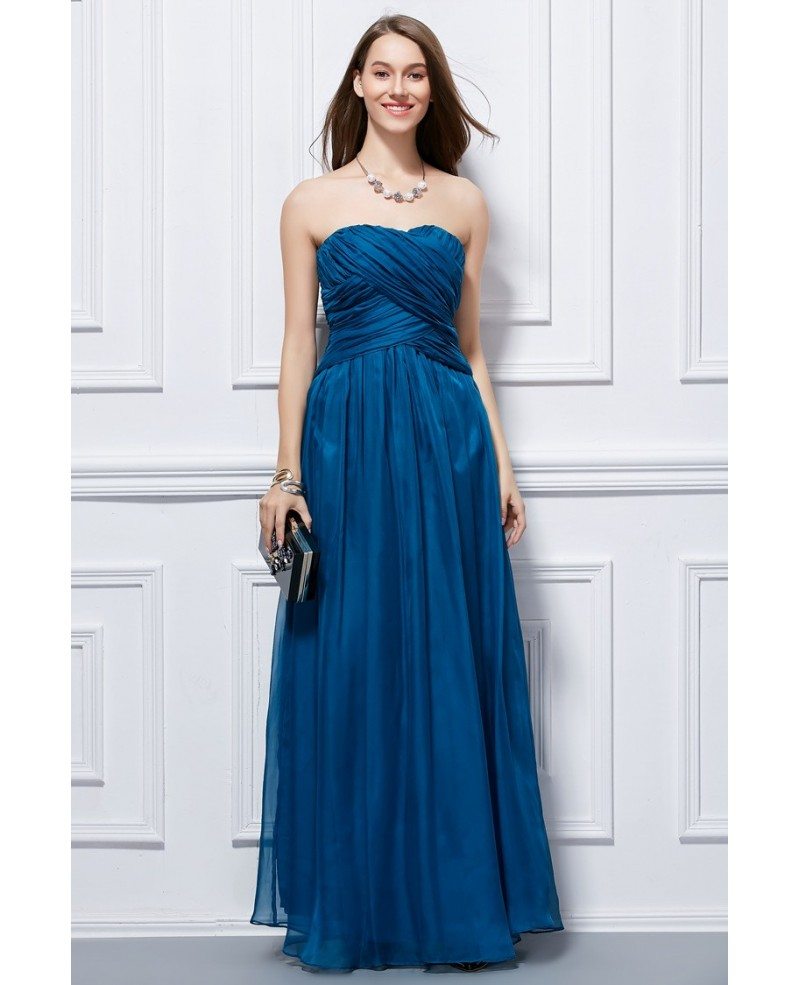 Stylish A-Line Sweetheart Chiffon Long Dress With Ruffle #CK16 $93.5 ...
